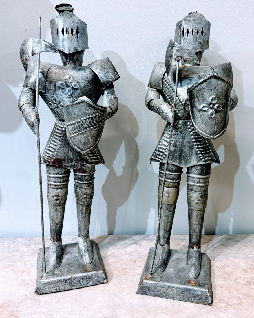 Pair miniature suit of armors: Pair of miniature metal suit of armors. H16”. W6”