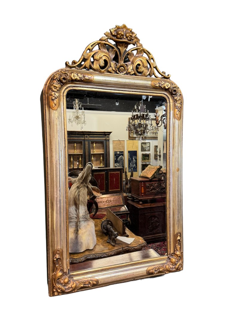 19th C gilt wood mirror (1 of 4)