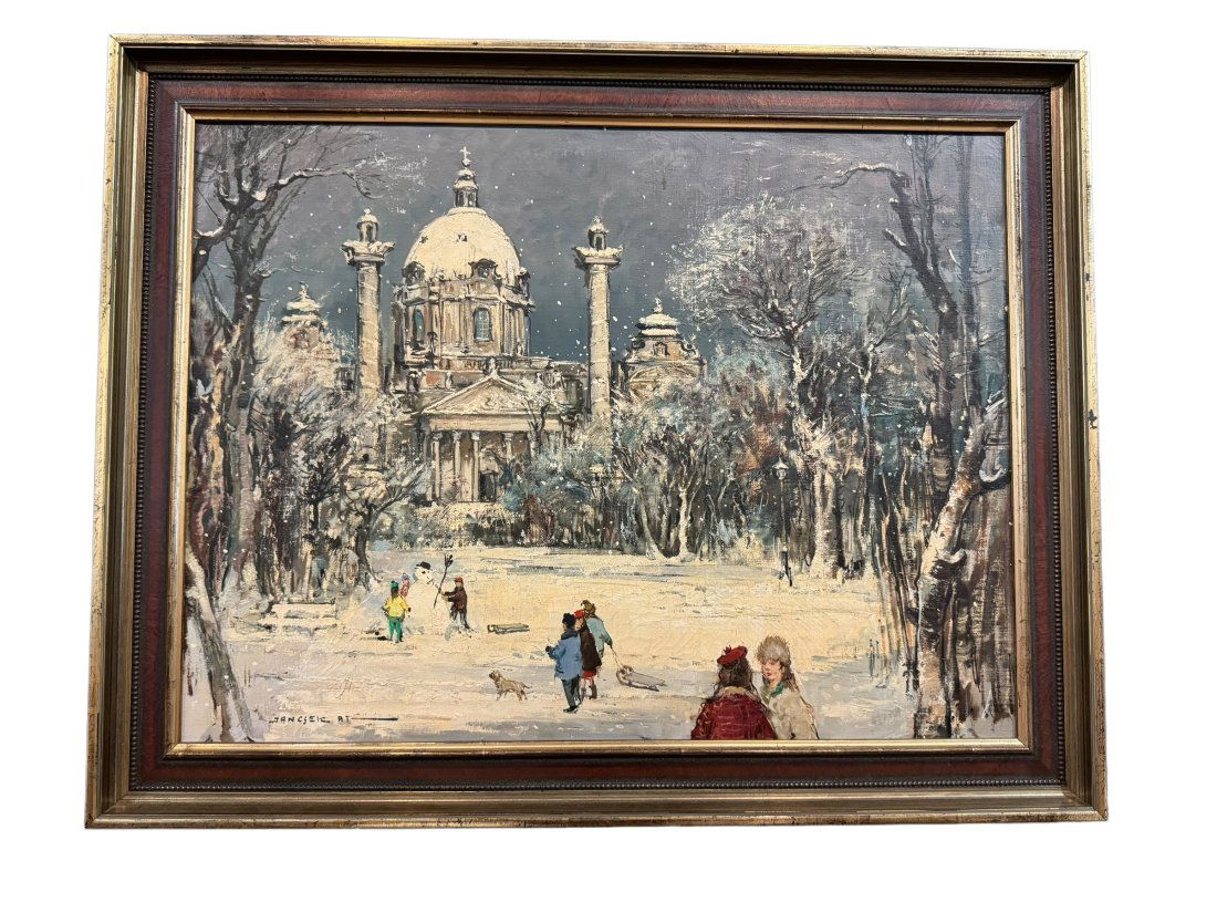 oil on canvas of snow scene (1 of 3)