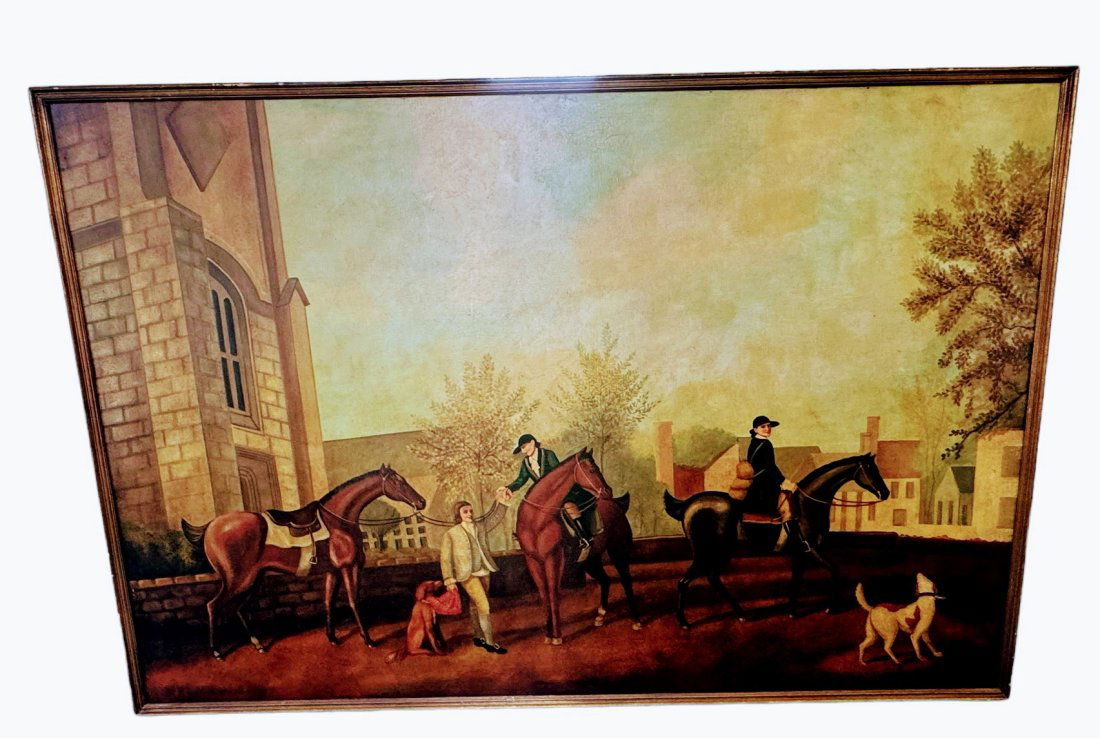 Hunt scene painting signed Skilling (1 of 9)