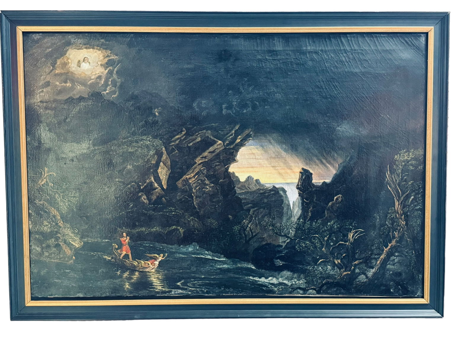 Thomas Cole (after)19c Hudson River Valley school oil on canvas: Thomas Cole (after)19cHudson River Valley school oil on canvasTitleVoyage of life49”x34”