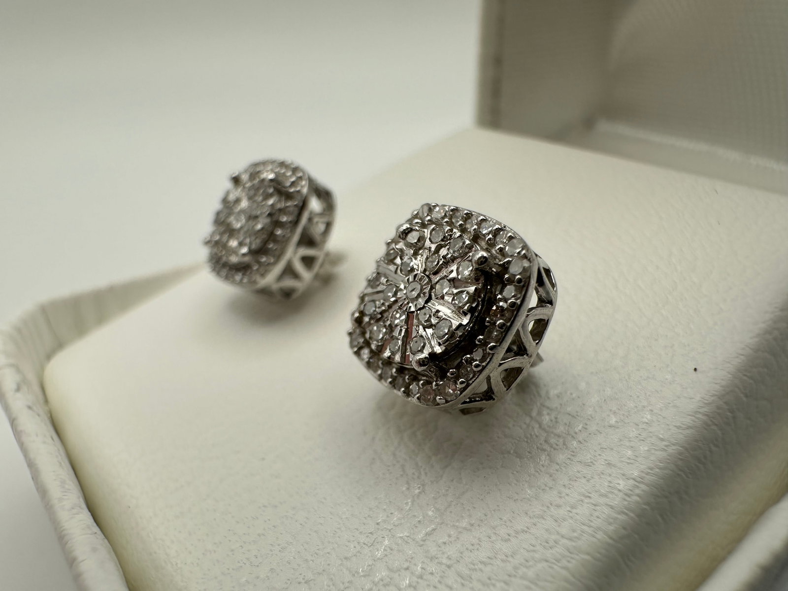 Cushion Cut Diamond Stud Earrings (1 of 4)