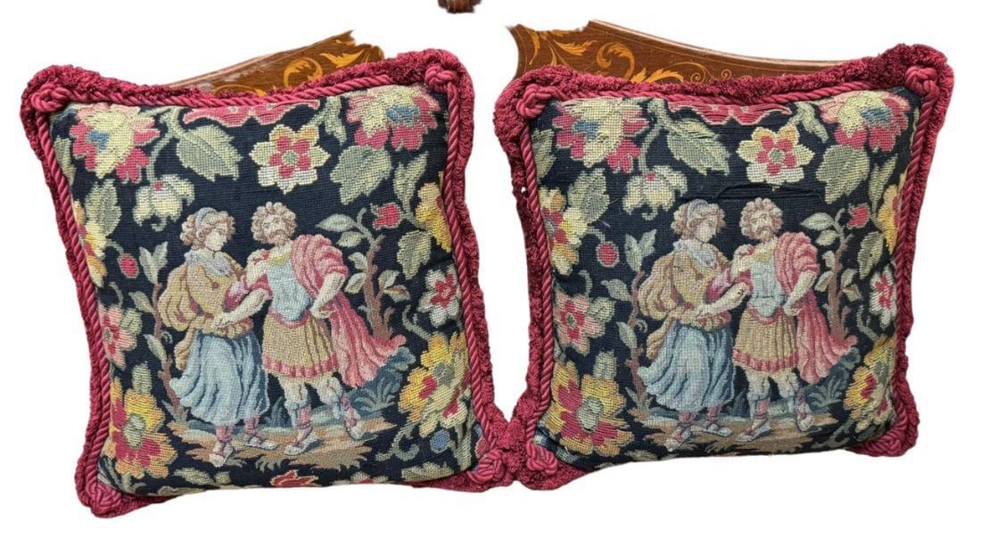pair of antique tapestry pillows (1 of 2)
