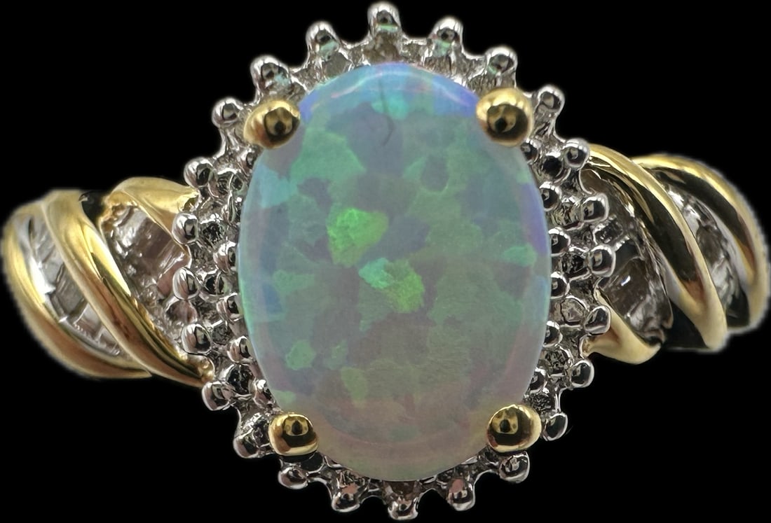 Stunning Opal & Diamond Cocktail Ring (1 of 6)