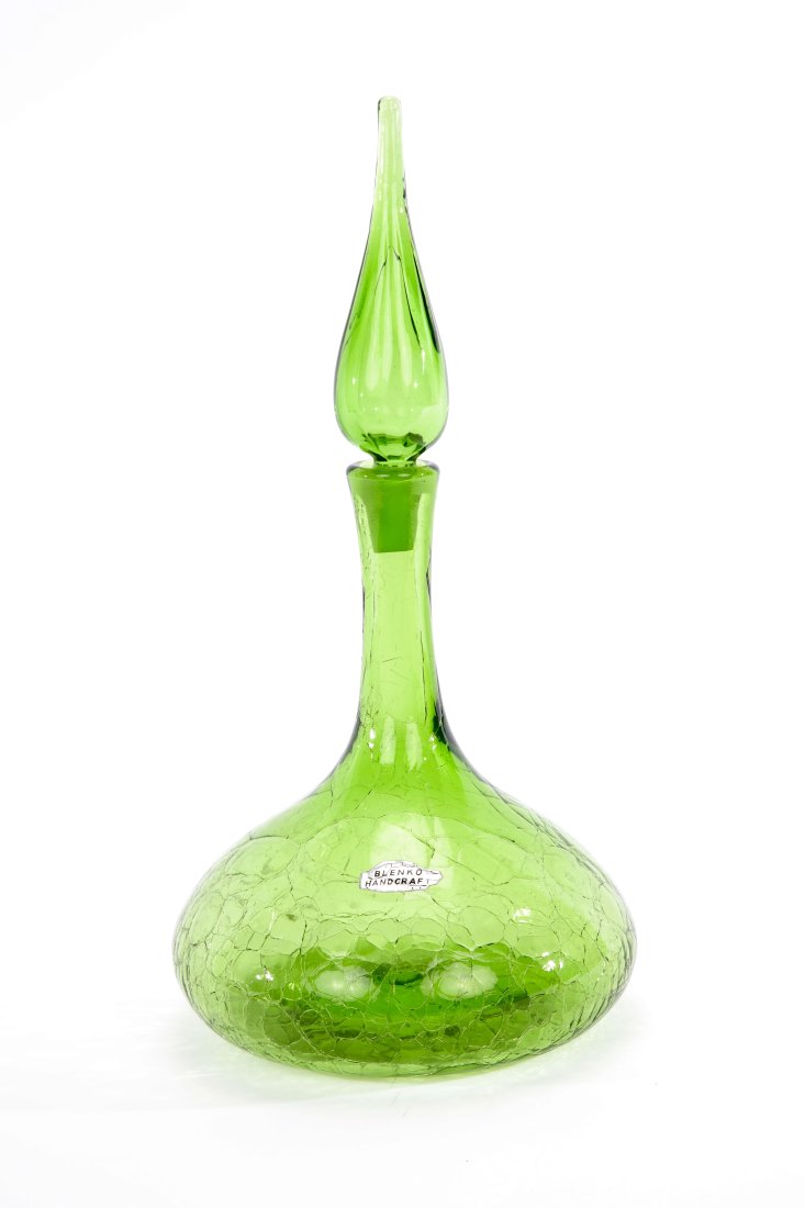 Blenko Green Glass Decanter Mid-Century Modern (1 of 7)