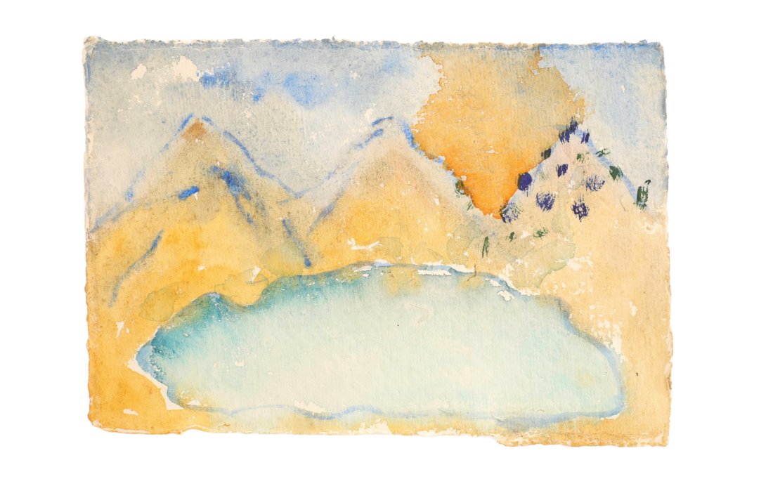 PHILOMENE BENNETT Watercolor Painting Mountains (1 of 4)