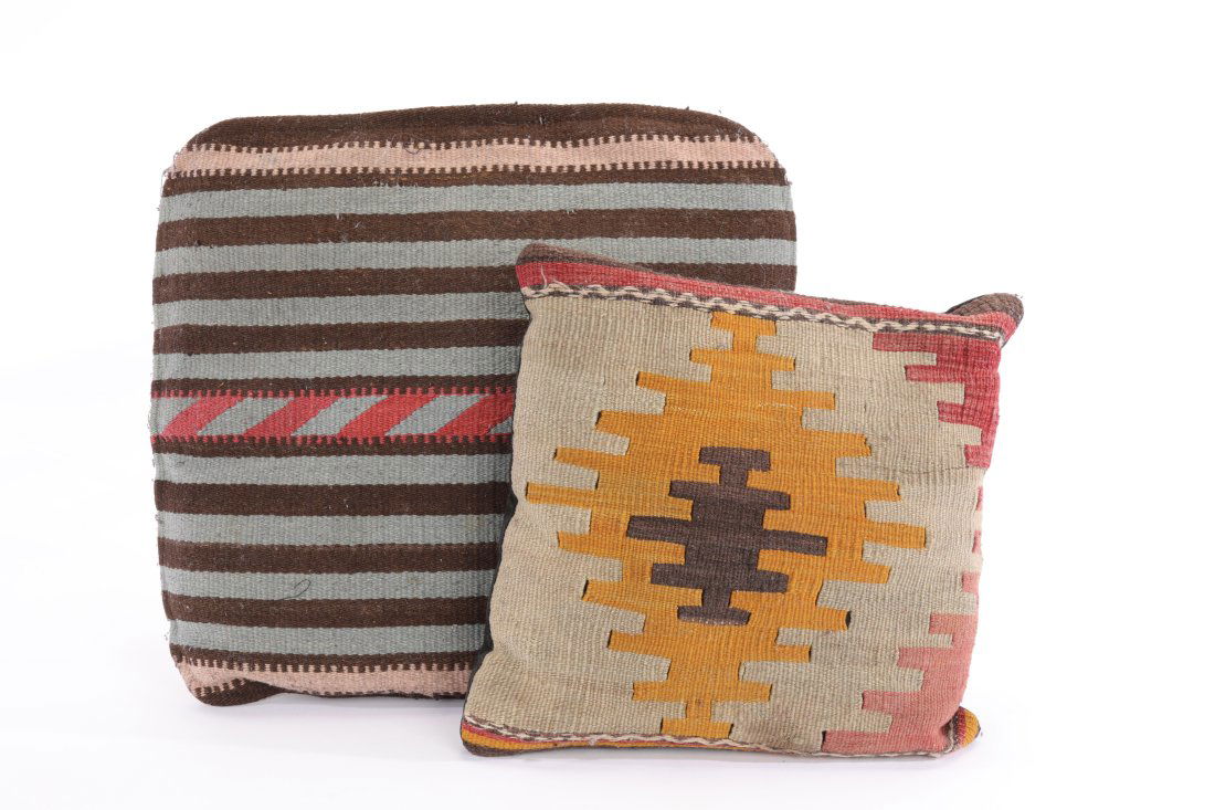 Pair Woven Kilim Rug Decorative Throw Pillows (1 of 6)