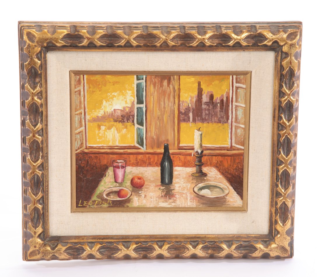 LEO FISK Oil/ Board Still Life Painting Mid-Century (1 of 6)