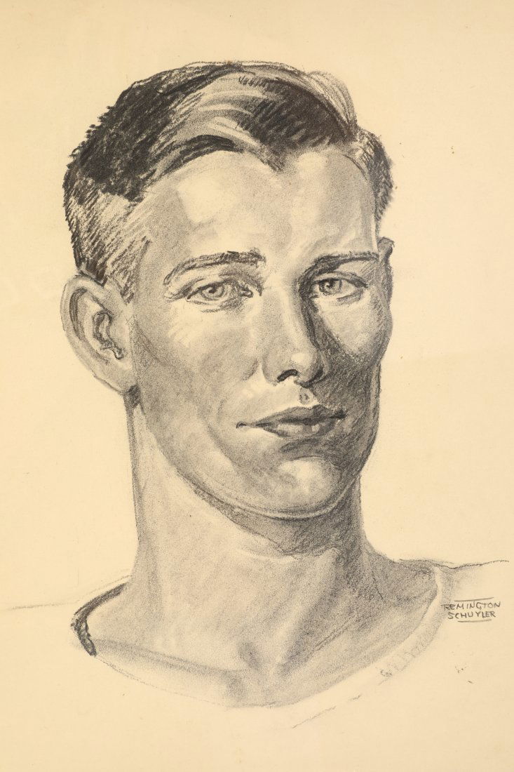 REMINGTON SCHUYLER Graphite/Paper Portrait Drawing (1 of 5)