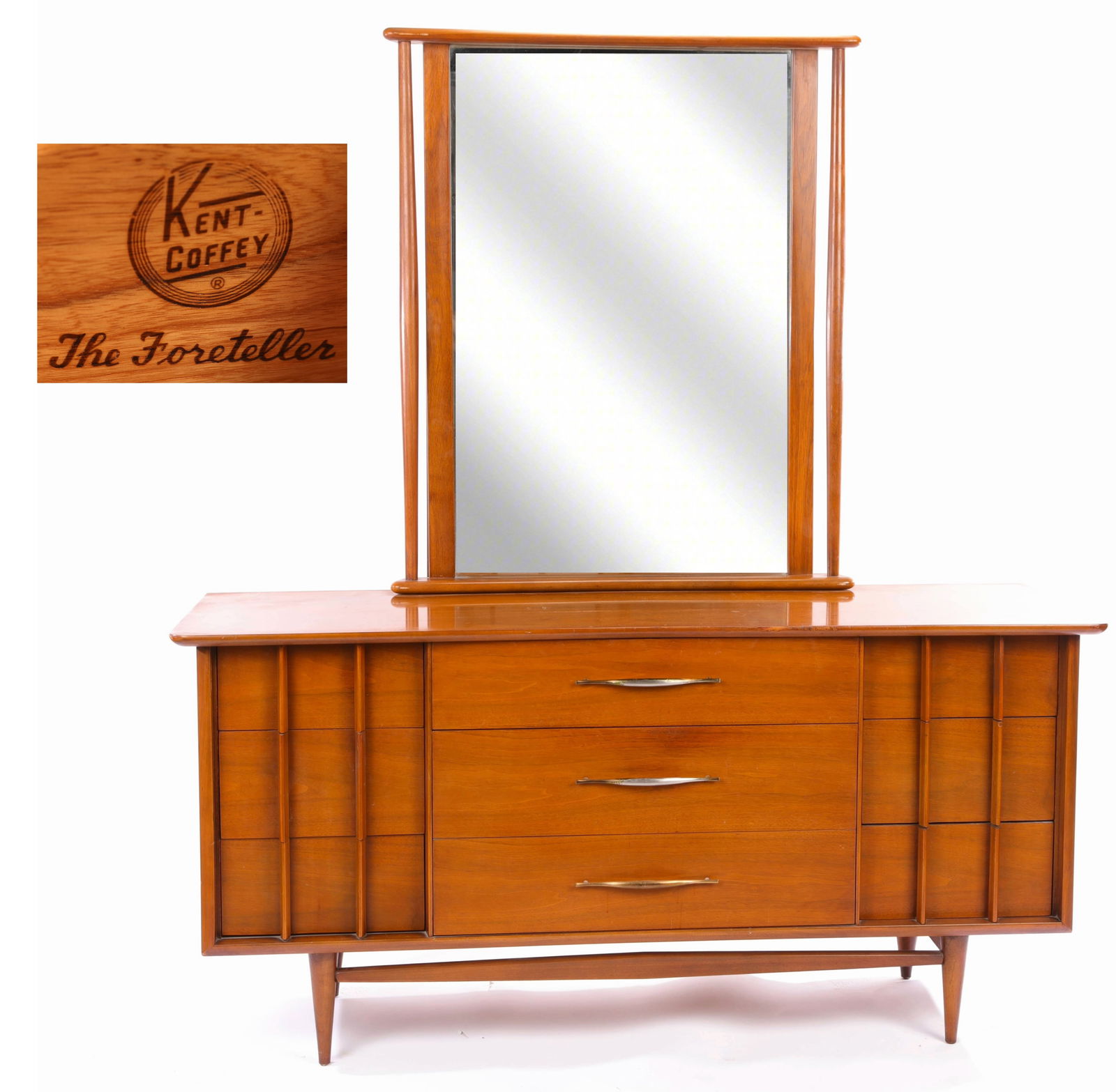 KENT COFFEY Mid-Century Modern Vanity Dresser w/ Mirror (1 of 11)