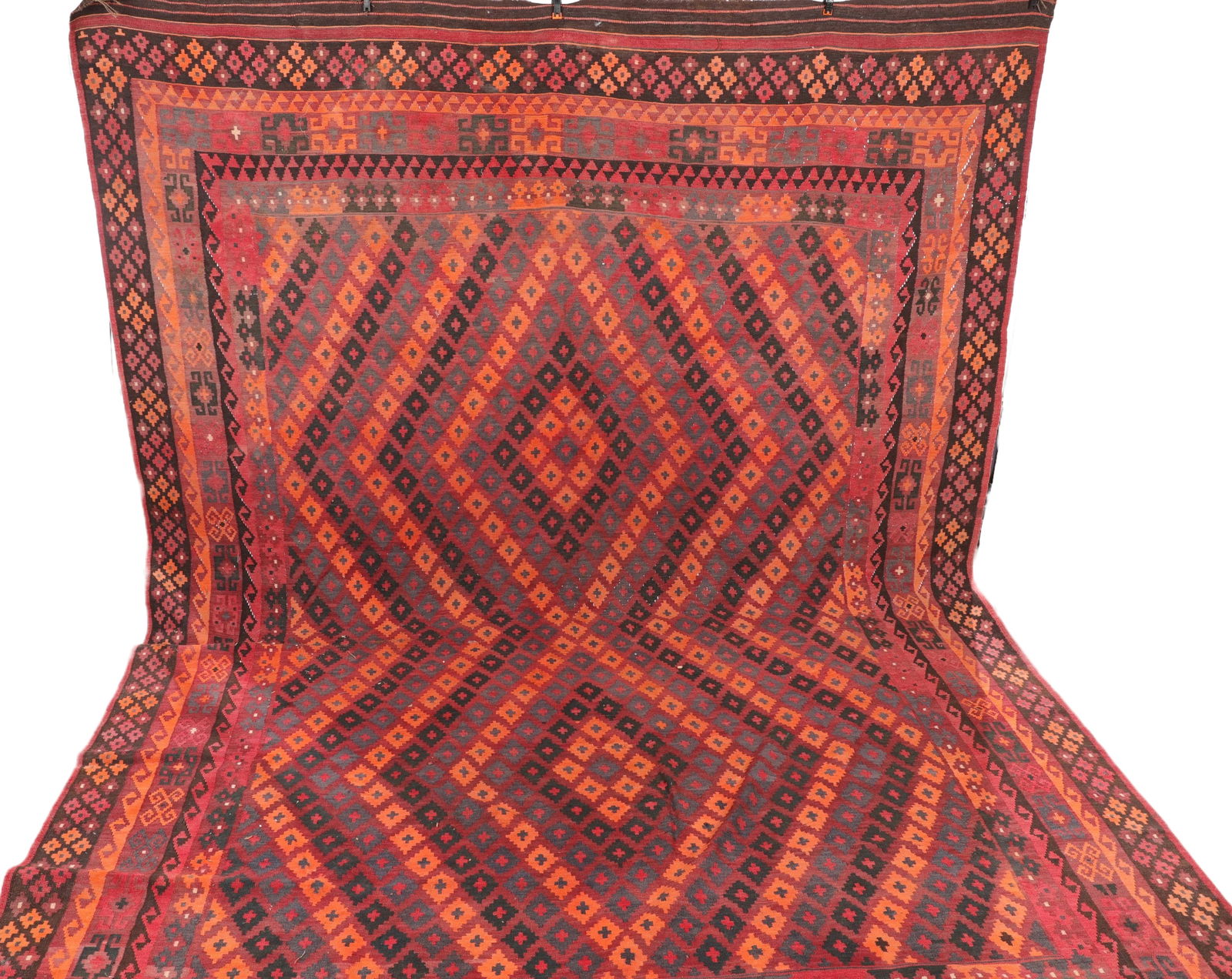 TURKOMAN KILIM Carpet Geometric Design 160" X 107" (1 of 8)
