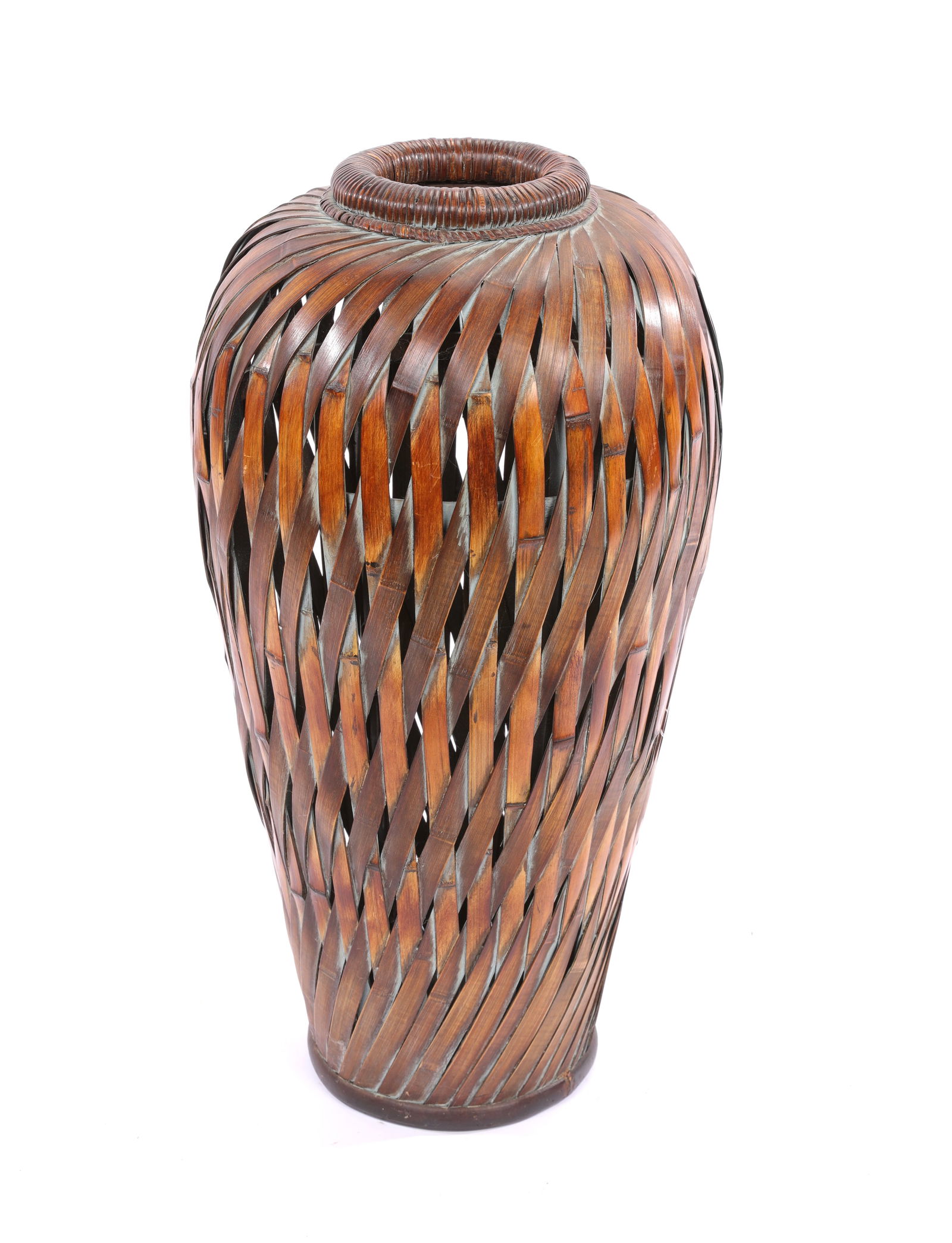 Woven BAMBOO WICKER Tall VASE BASKET (1 of 3)