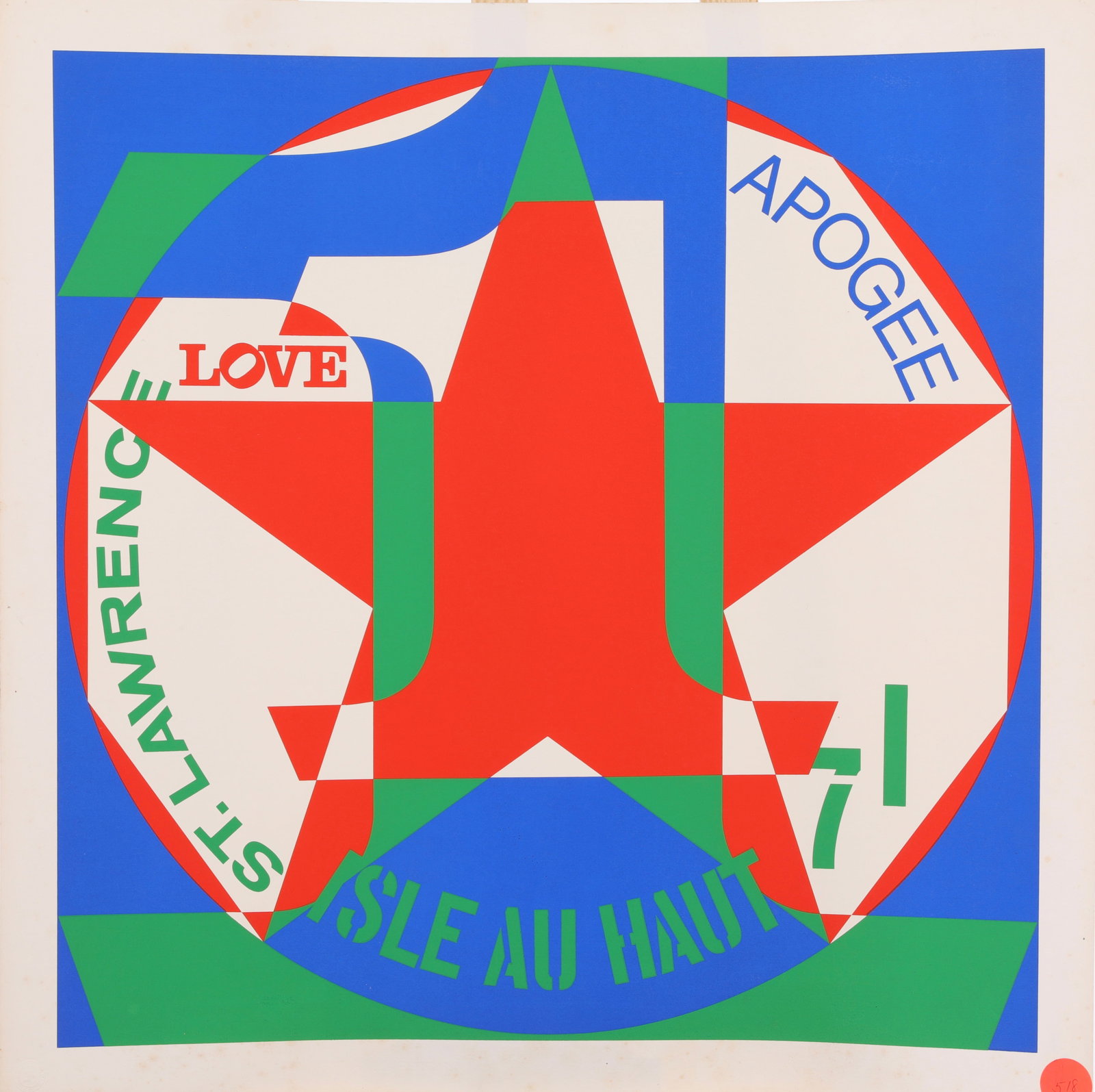 ROBERT INDIANA Decade Autoportraits VINALHAVEN SUITE Serigraph '71 (1 of 9)