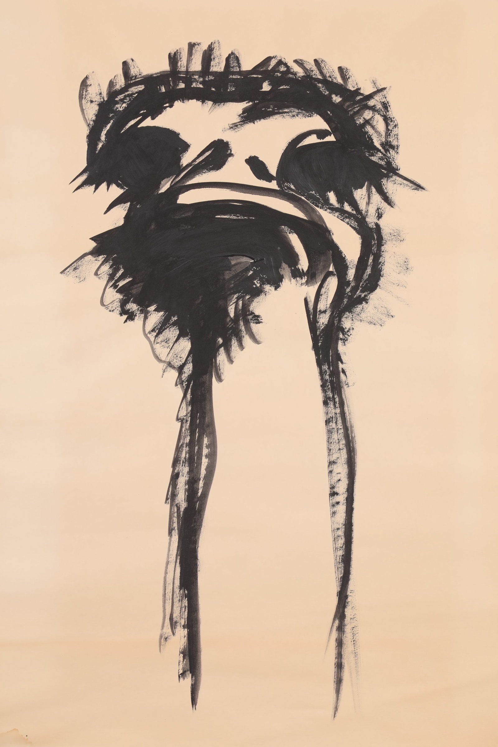 LOU MARAK Ostrich Painting 1960's (1 of 4)