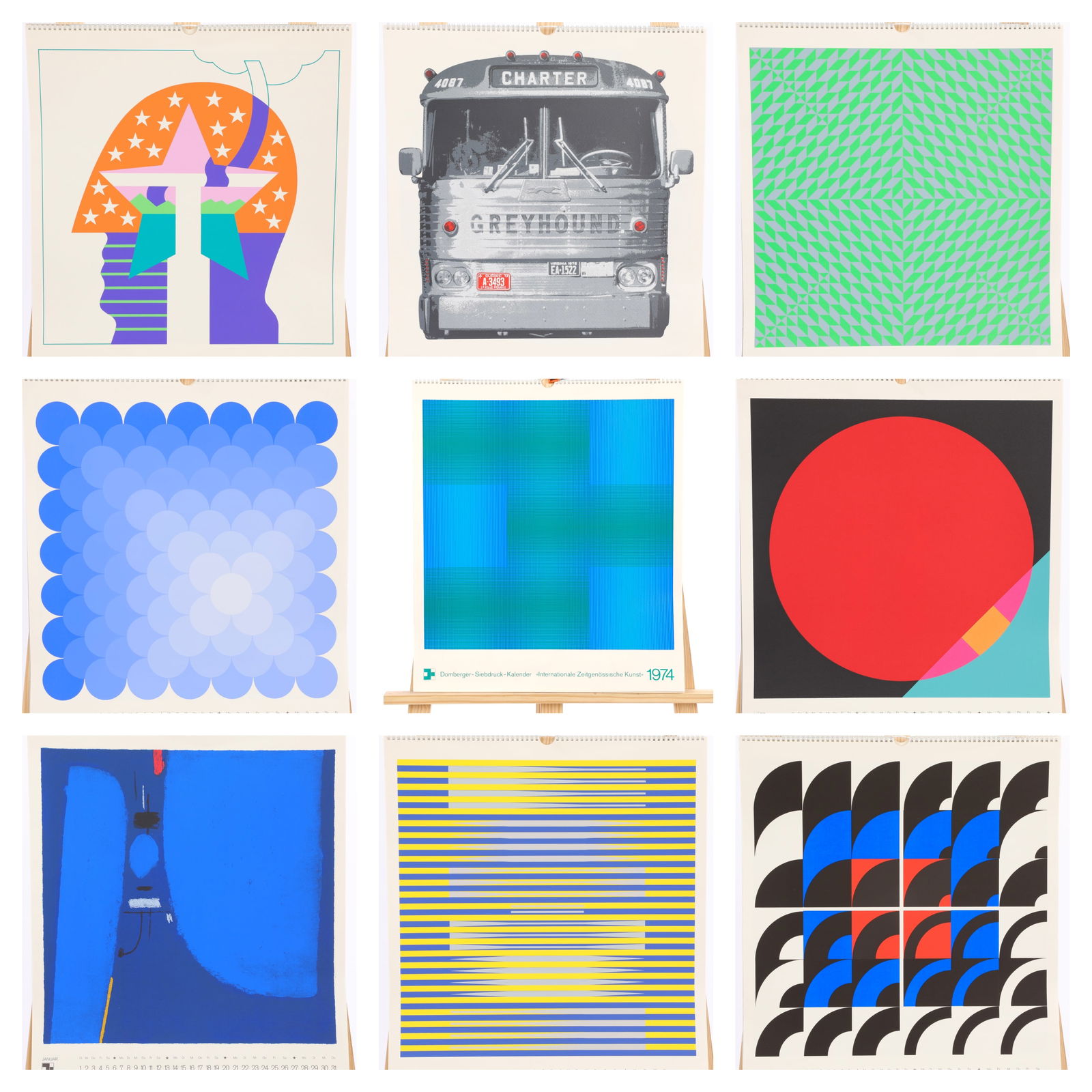 1974 POP ART/ OP ART Serigraph German CALENDAR DOMBERGER (1 of 9)