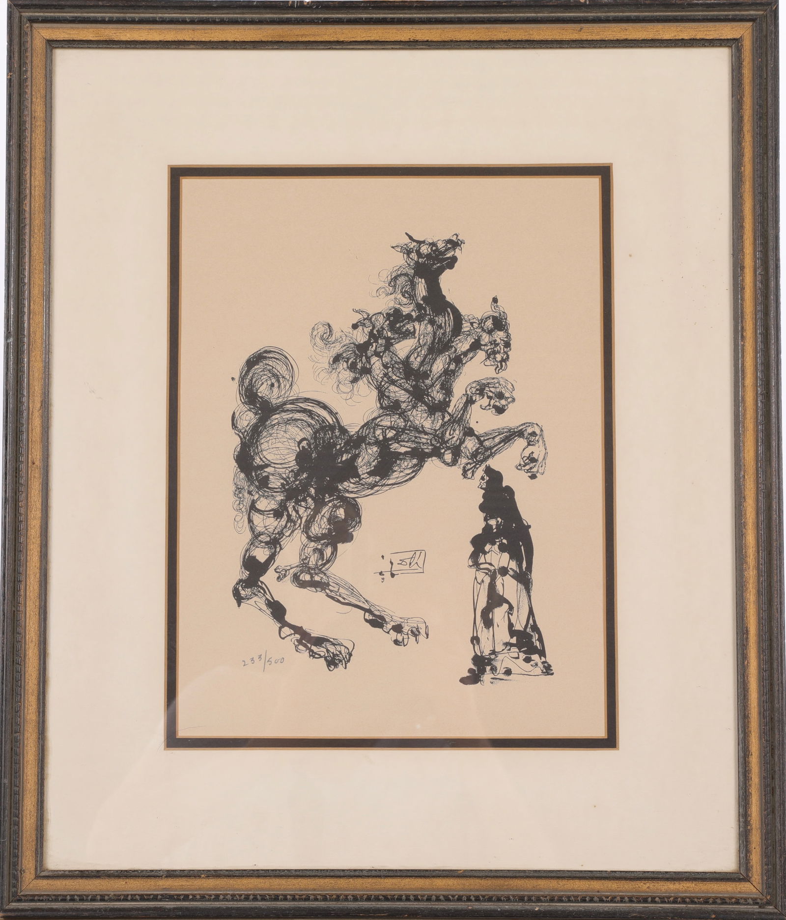 SALVADOR DALI Horse from Diving Comedy Lithograph L.E. 1977 Colliers (1 of 8)