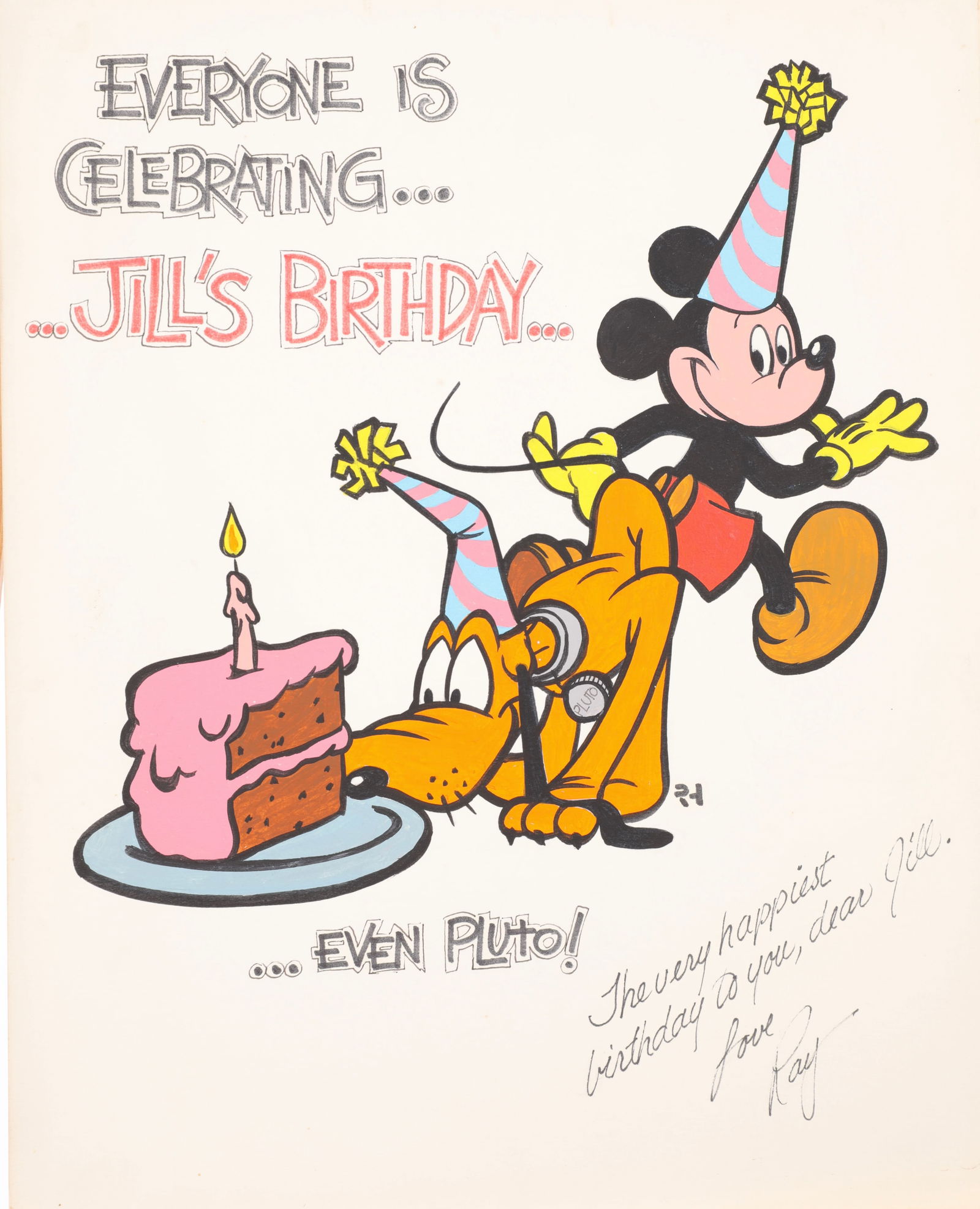 RAY HALLER Original Walt Disney Artist Cartoon Drawing #2 Provenance (1 of 8)