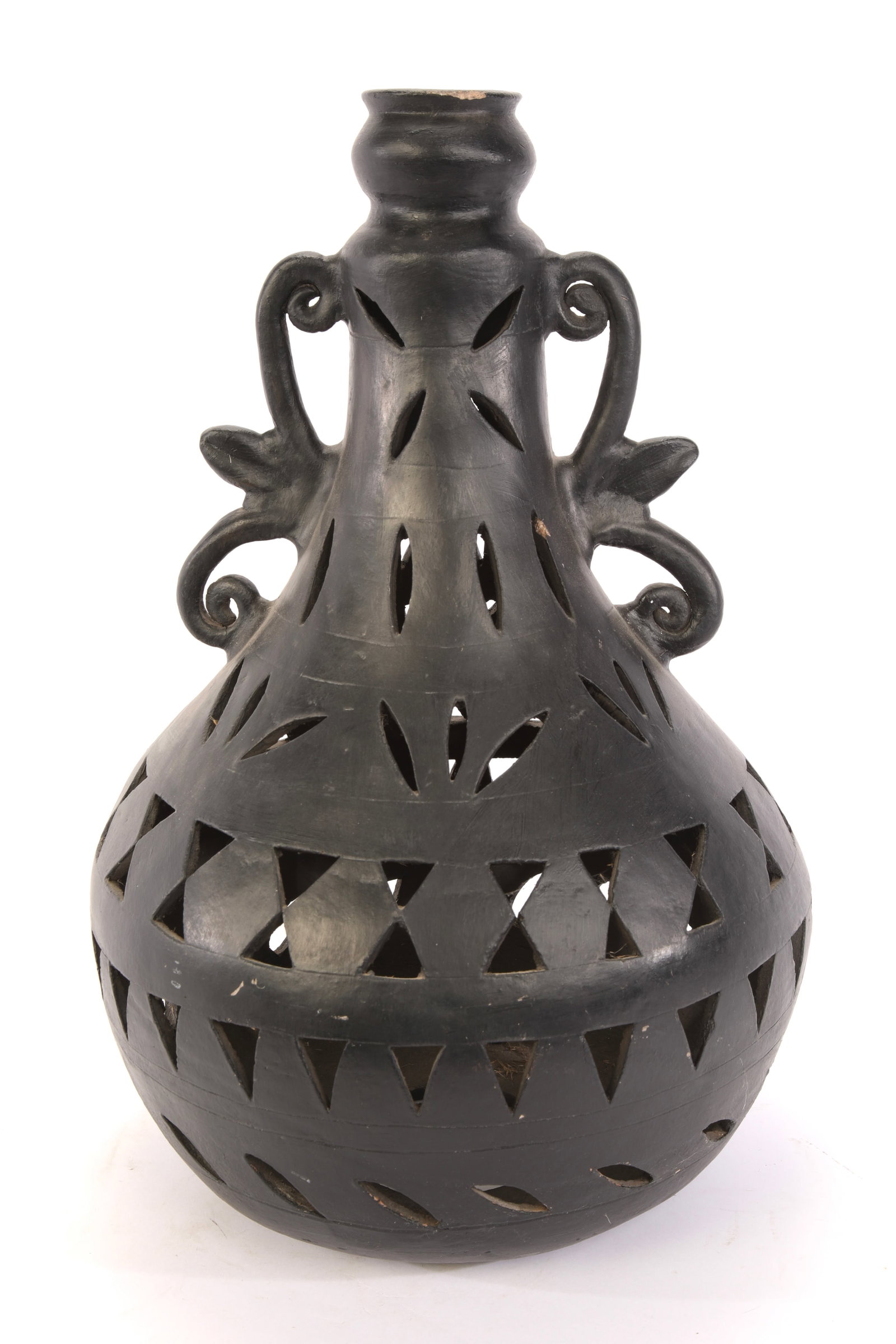 BARRO NEGRO 24" Mexican Pottery Lantern Vase (1 of 6)