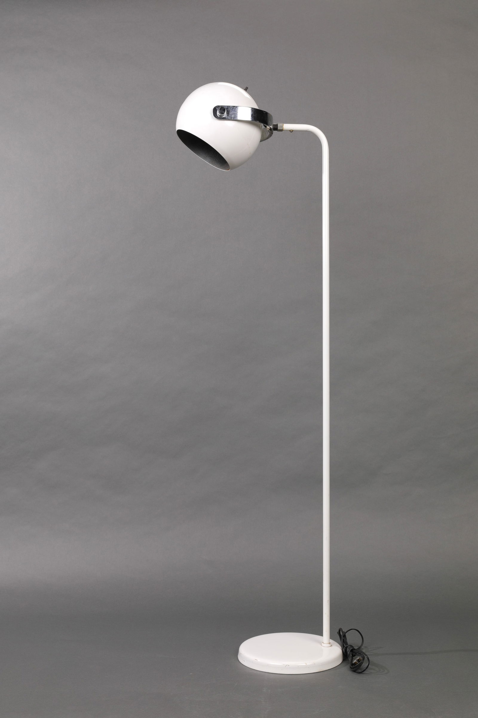 ROBERT SONNEMAN Mid-Century Modern White Ball Floor Lamp (1 of 7)