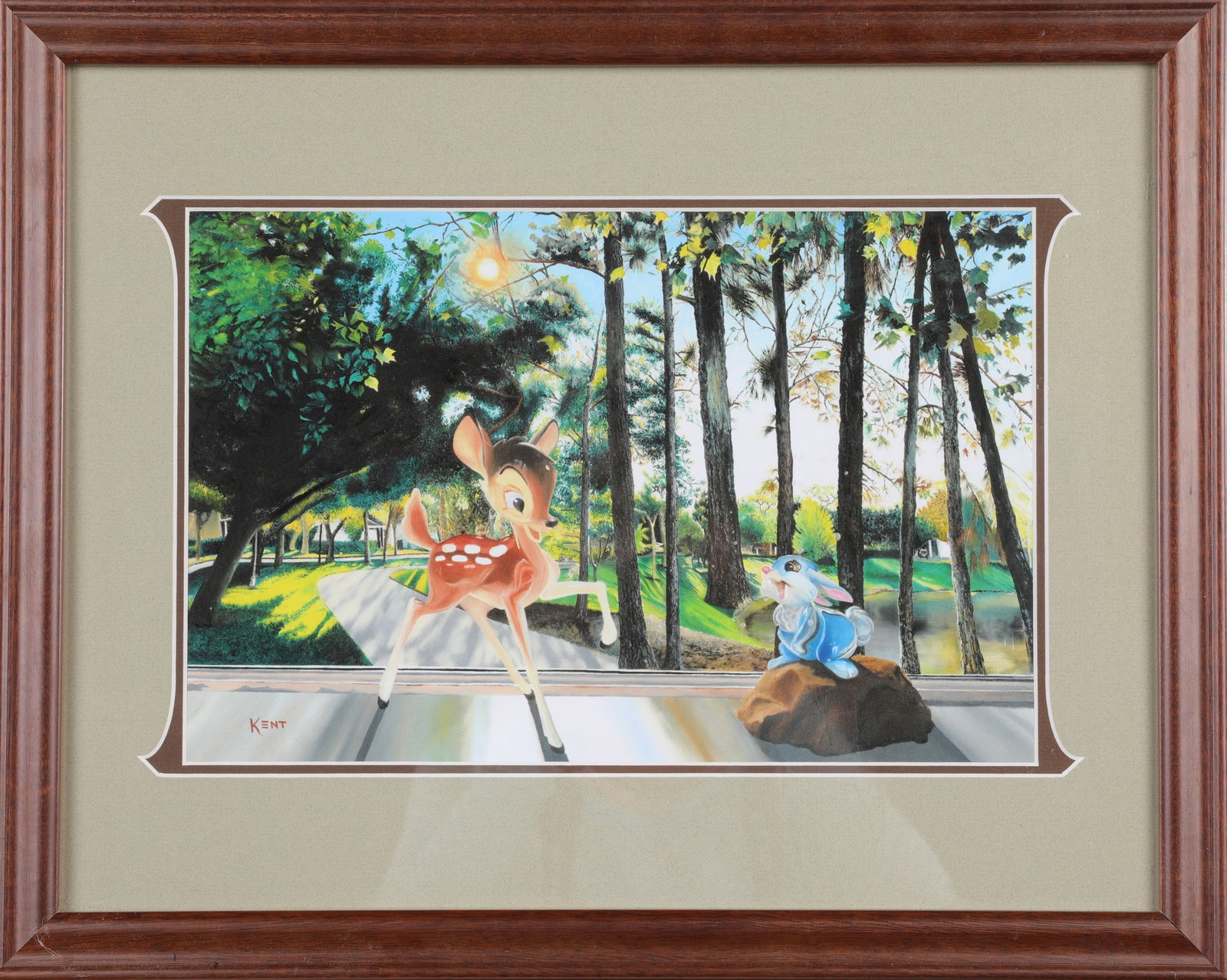 KENT HAMMERSTOM "Bambi's Window" Official Disney Lithograph (1 of 8)