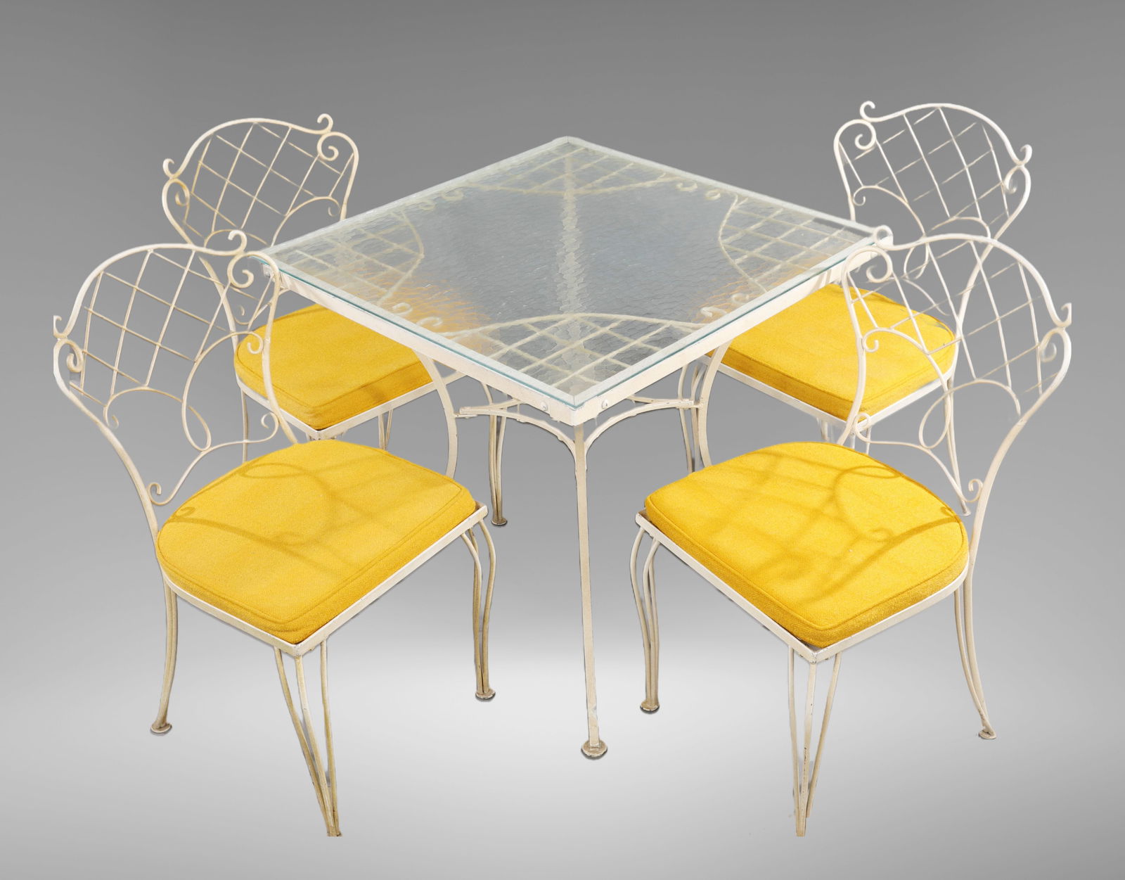 Mid-Century Modern WROUGHT IRON PATIO TABLE & CHAIRS (1 of 7)