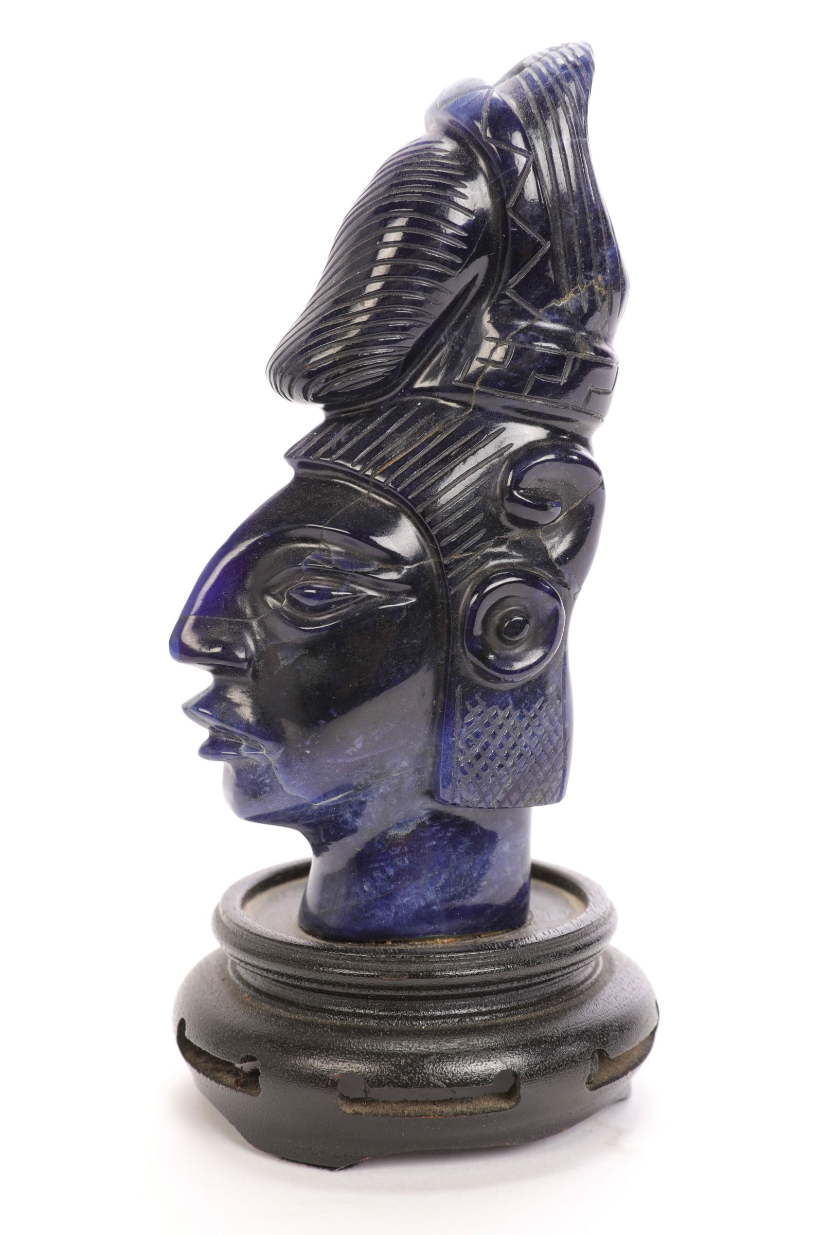 LAPIS LAZULI CARVED HEAD SCULPTURE (1 of 7)