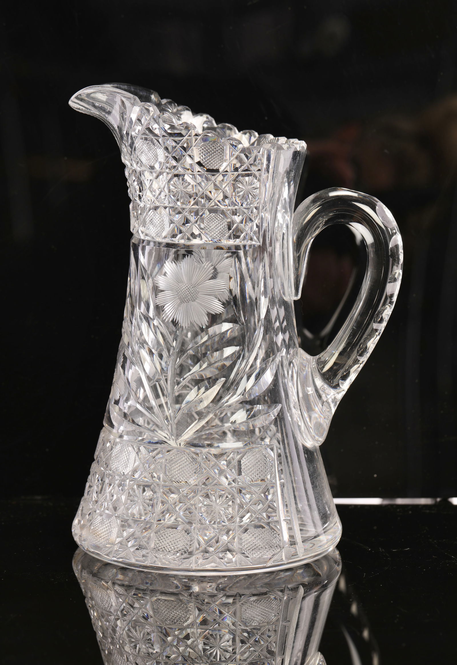 19c. AMERICAN BRILLIANT CUT CRYSTAL PITCHER (1 of 7)