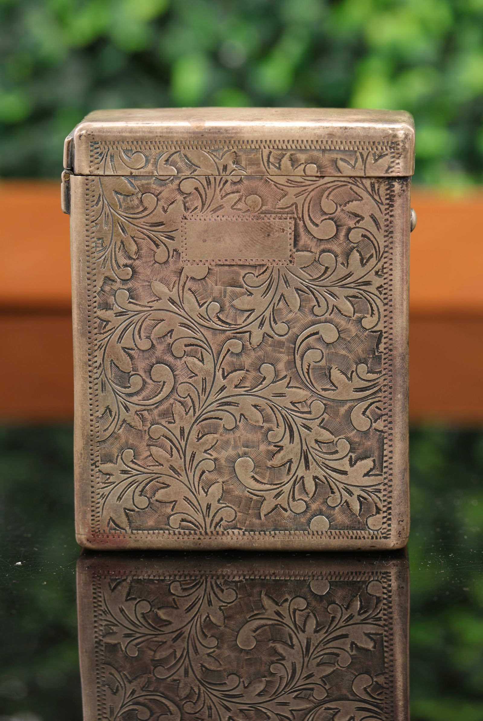 VICTORIAN 950 SILVER ENGRAVED CIGARETTE / CARD CASE (1 of 7)