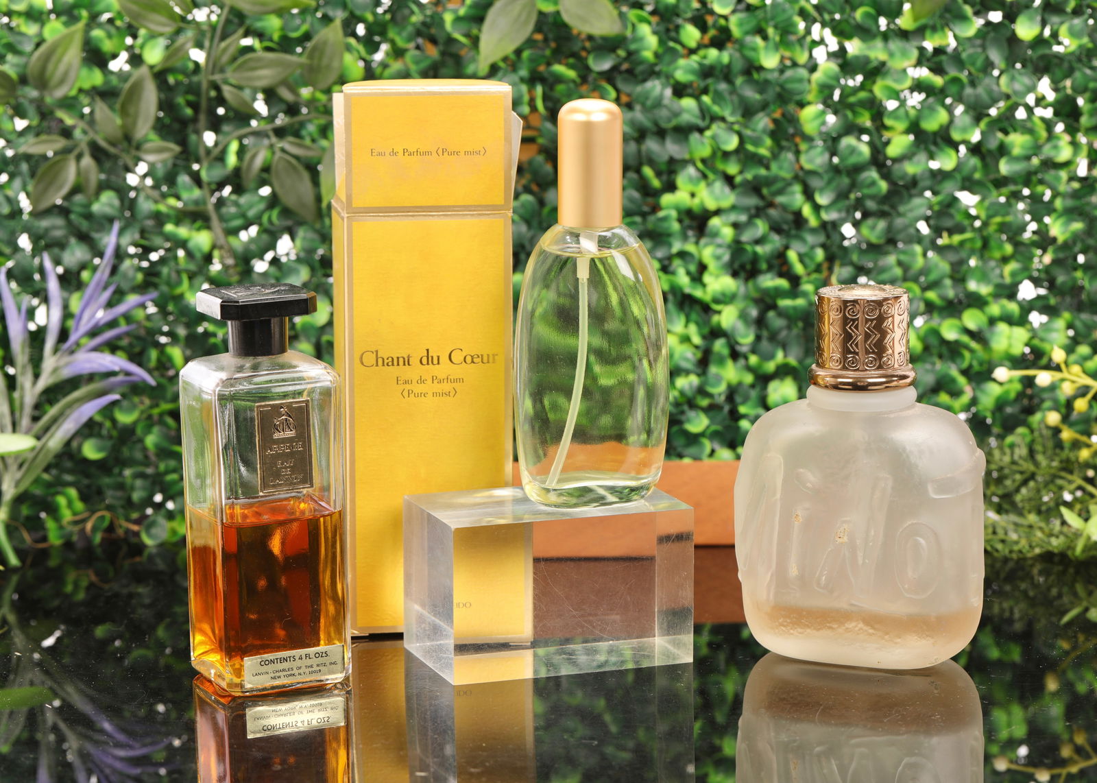 3 PERFUME BOTTLES ARPEGE LANVIN MINOTAURE CHANT DU COEUR SHISEIDO (1 of 10)