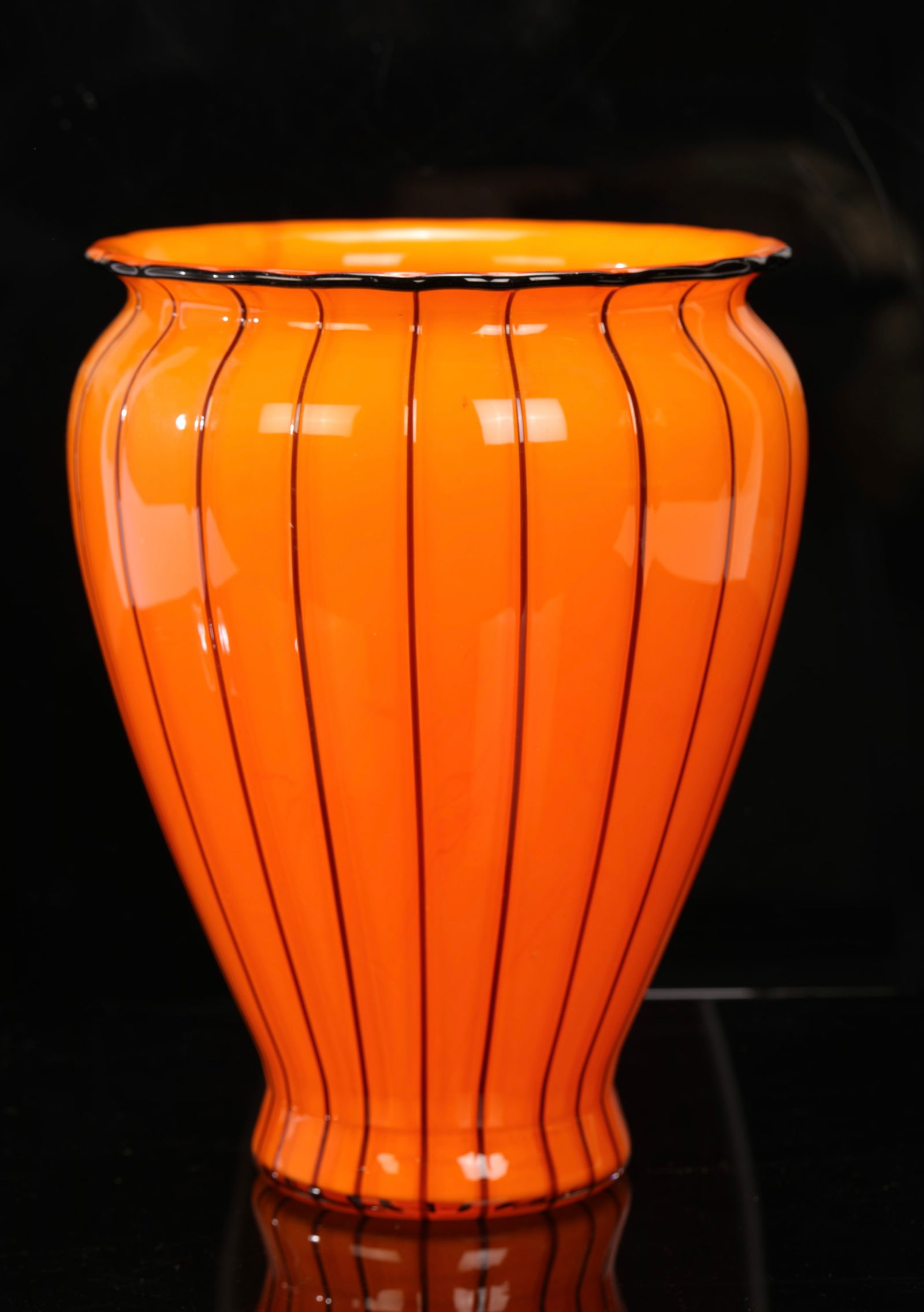 LOETZ ART DECO CZECH TANGO STRIPED GLASS VASE 9.5" (1 of 11)