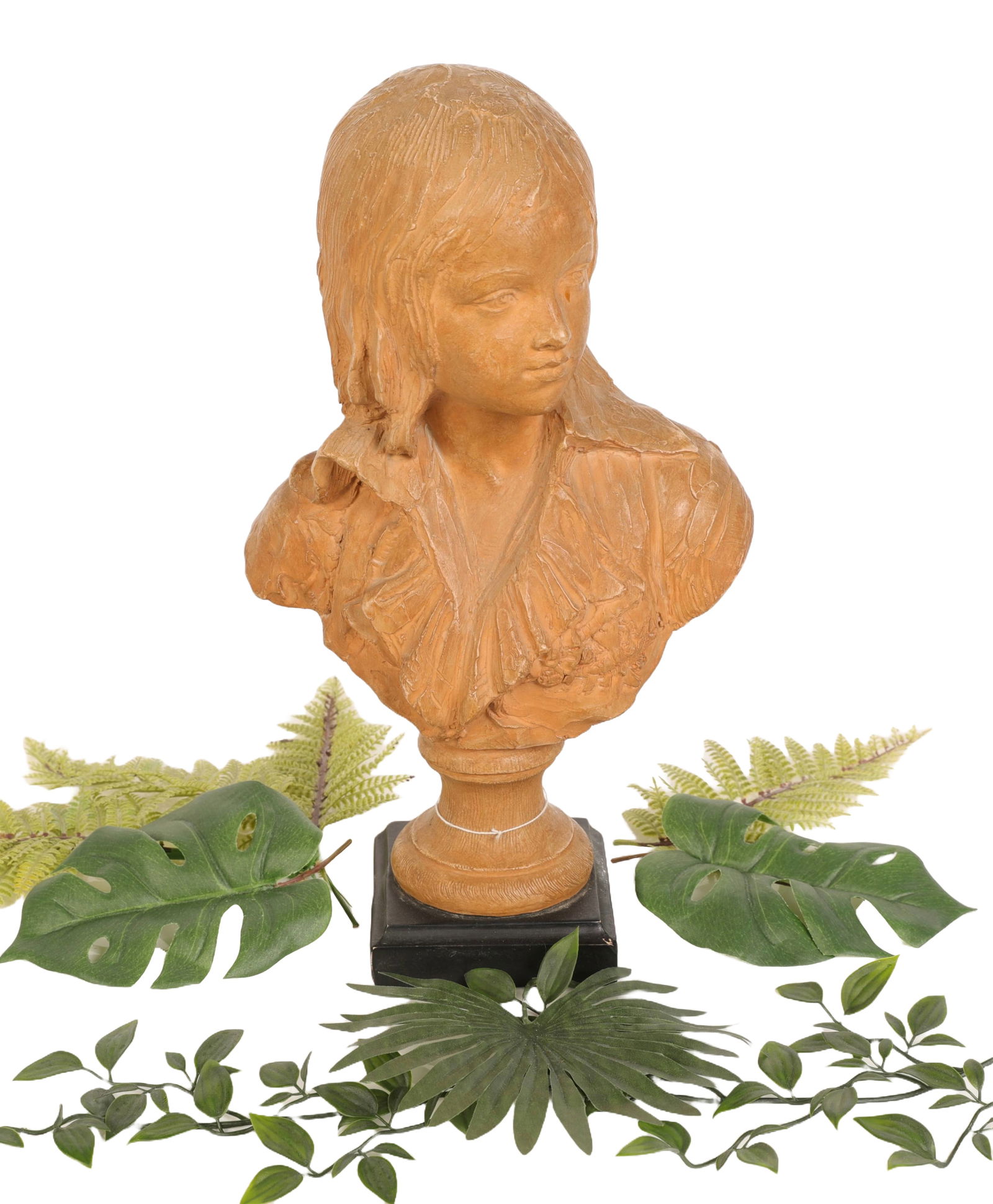 ART NOUVEAU PAINTED PLASTER BUST (1 of 7)