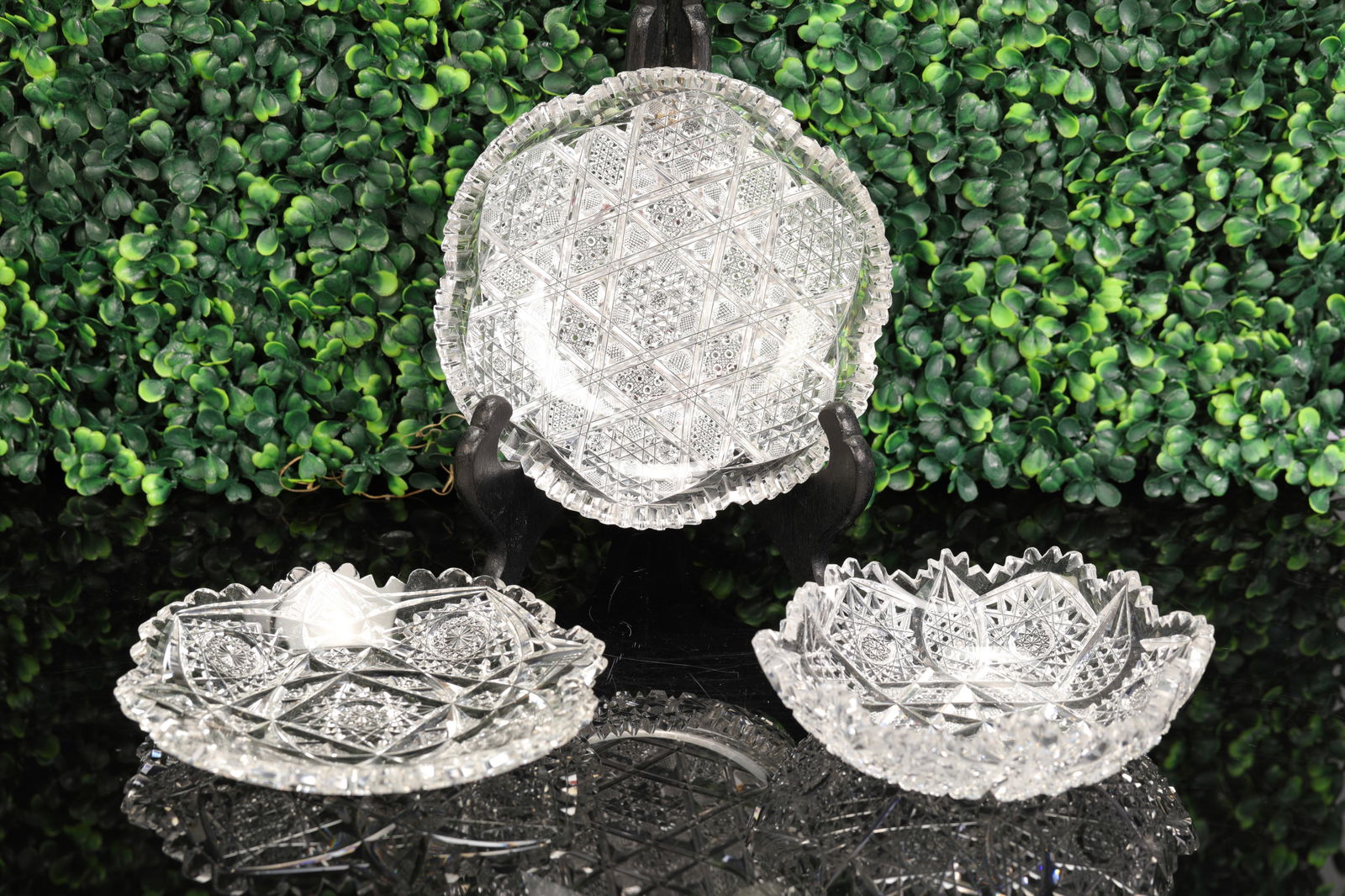 3 19th c AMERICAN BRILLIANT VICTORIAN CUT GLASS / CRYSTAL BOWLS (1 of 7)