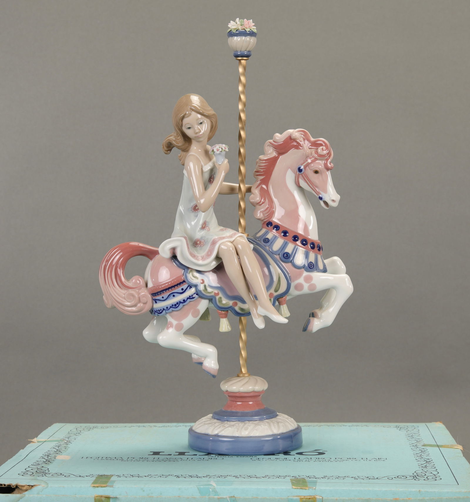 LLADRO PORCELAIN FIGURINE GIRL ON CAROUSEL HORSE W/ BOX #1469 (1 of 8)