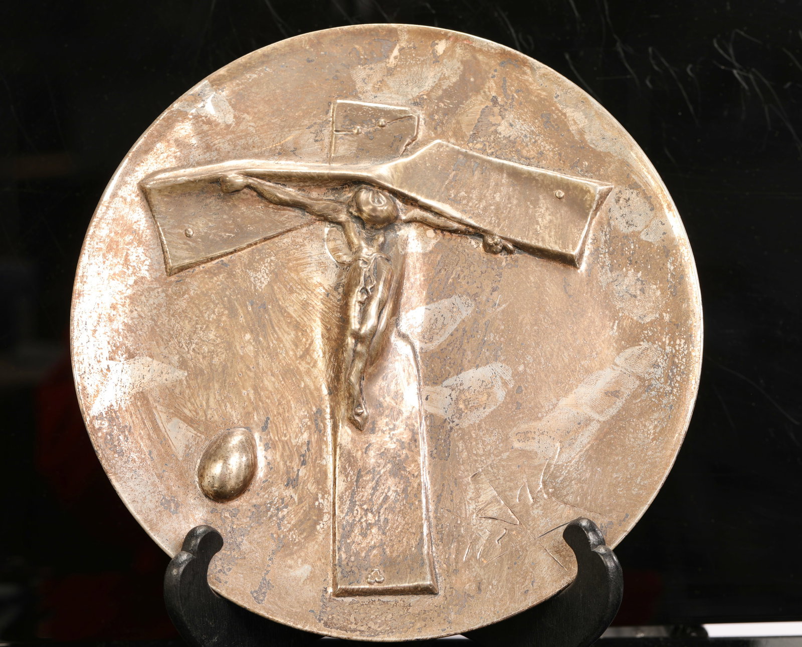 SALVADOR DALI SOLID STERLING SILVER EASTER CHRIST PLATE 323gr (1 of 6)