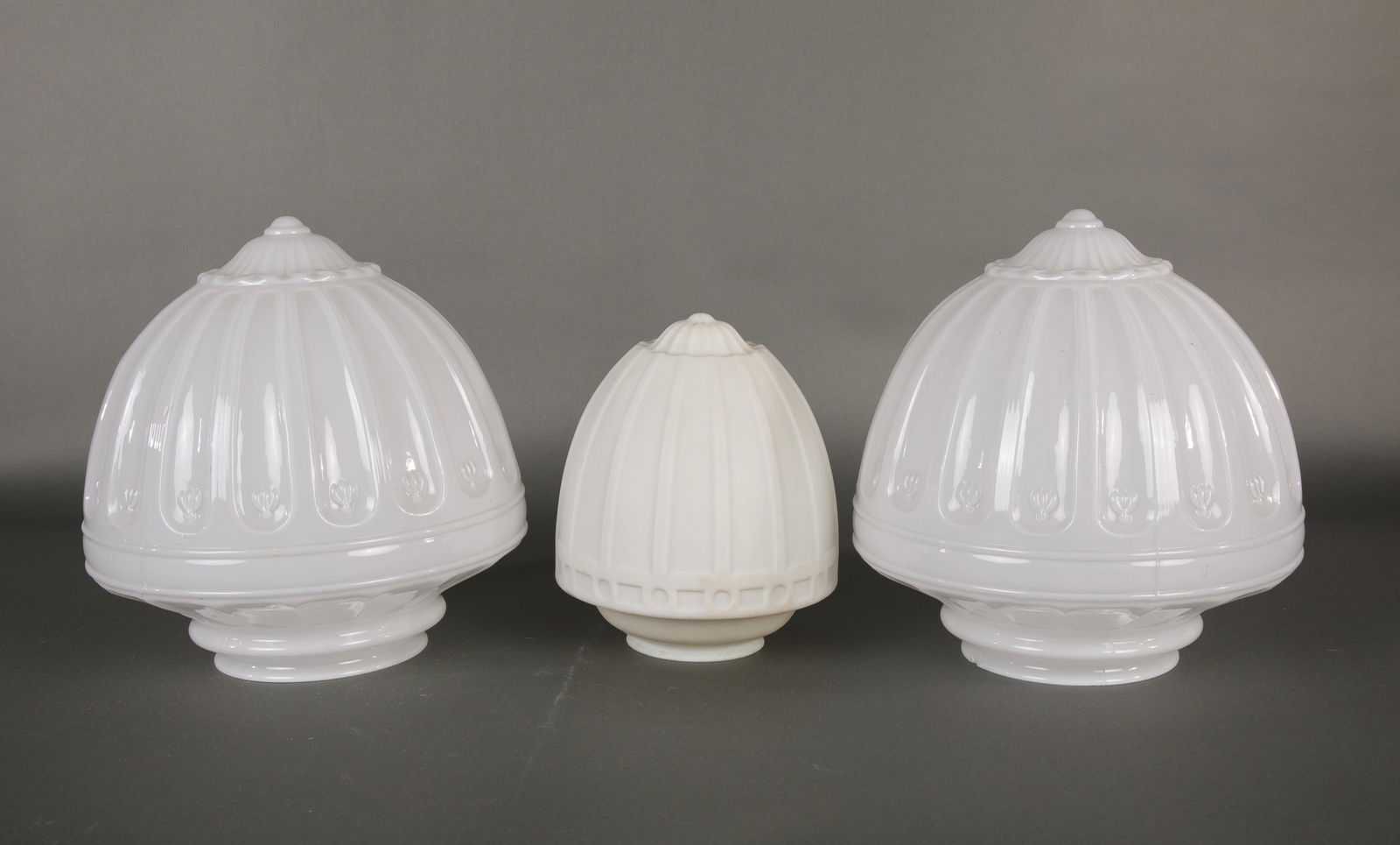 3 ANTIQUE GLASS GLOBES FOR GAS STREET LAMPS (1 of 4)