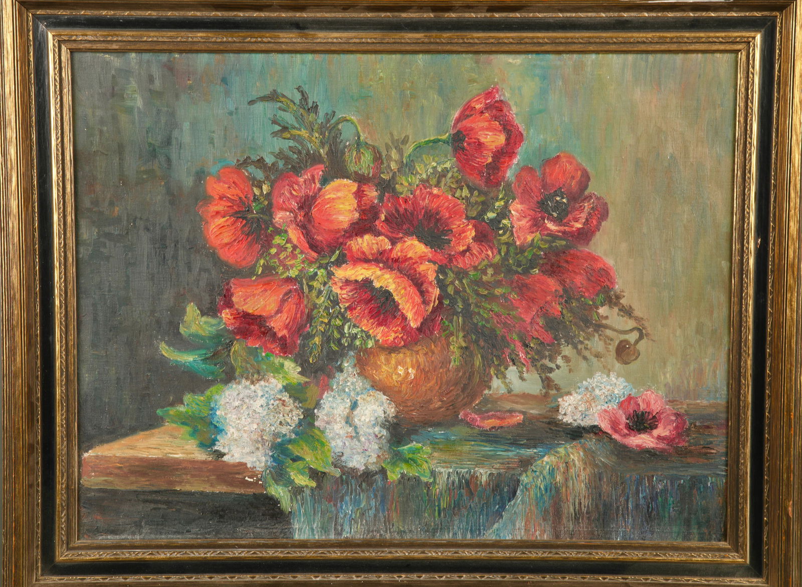 MAX THEODOR STRECKENBACH (1863-1963) IMPRESSIONIST PAINTING POPPIES STILL LIFE (1 of 5)