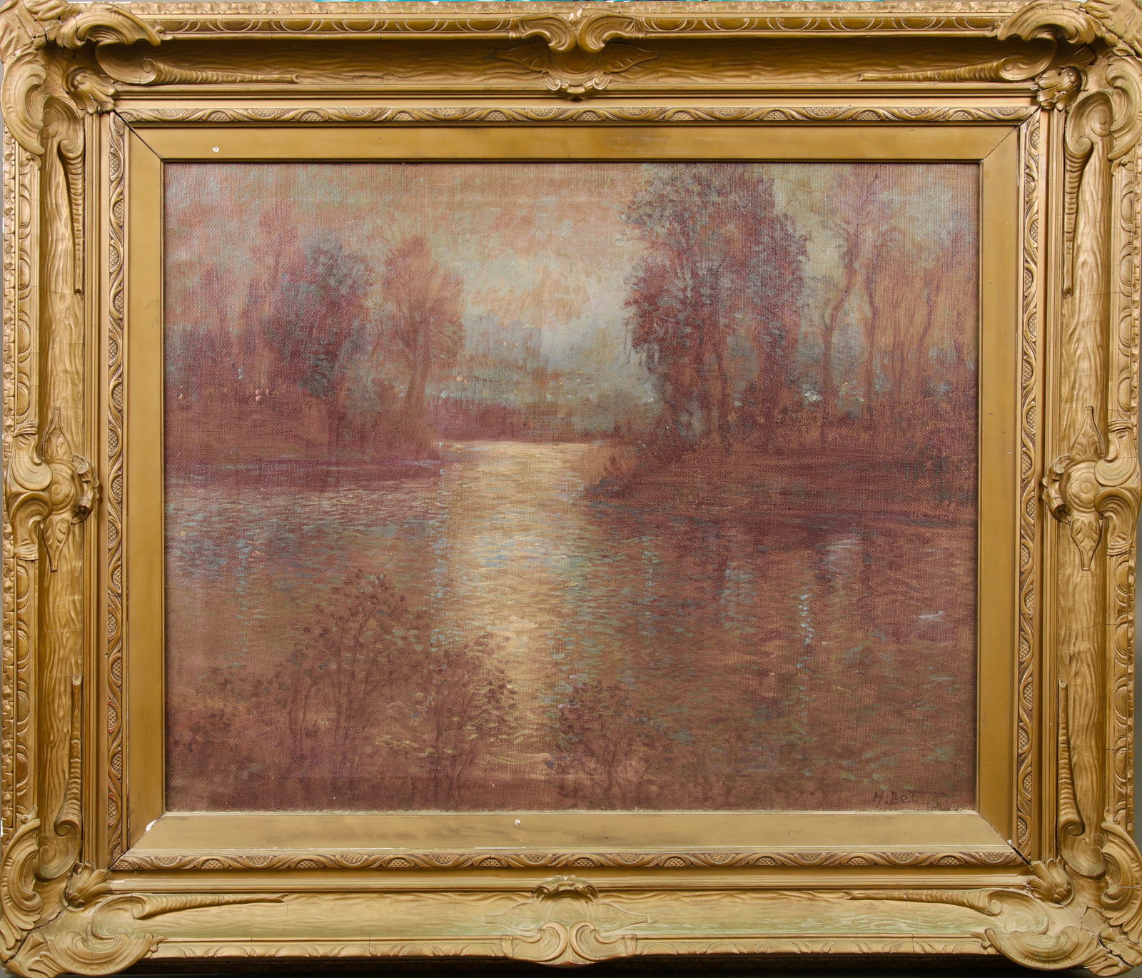 HAROLD HARRINGTON BETTS (1881-1963) IMPRESSIONIST OIL PAINTING 42" X 48" (1 of 9)