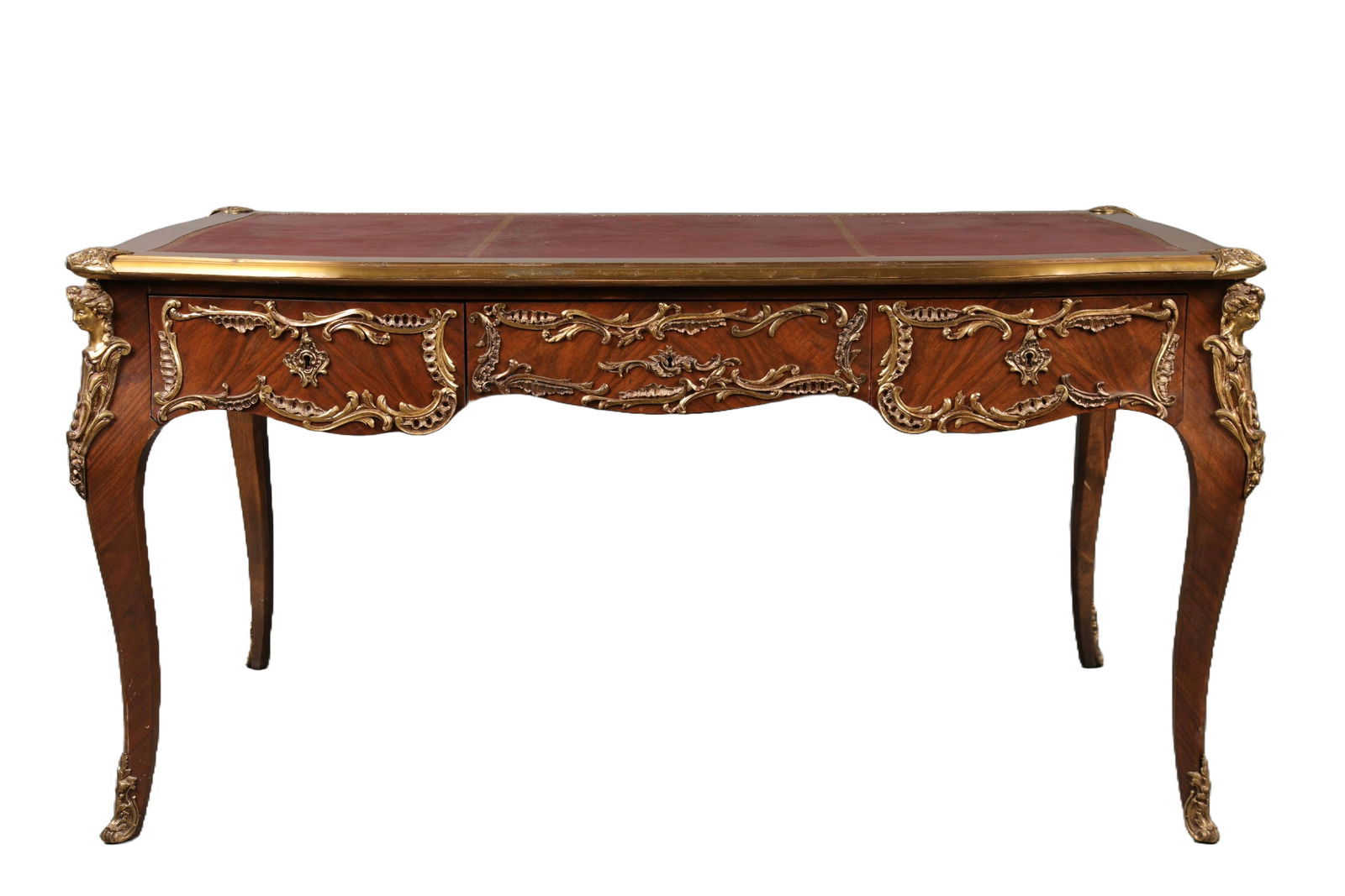 LOUIS XVI STYLE FRENCH BUREAU PLAT WRITING DESK GILTWOOD & LEATHER DETAILS (1 of 12)