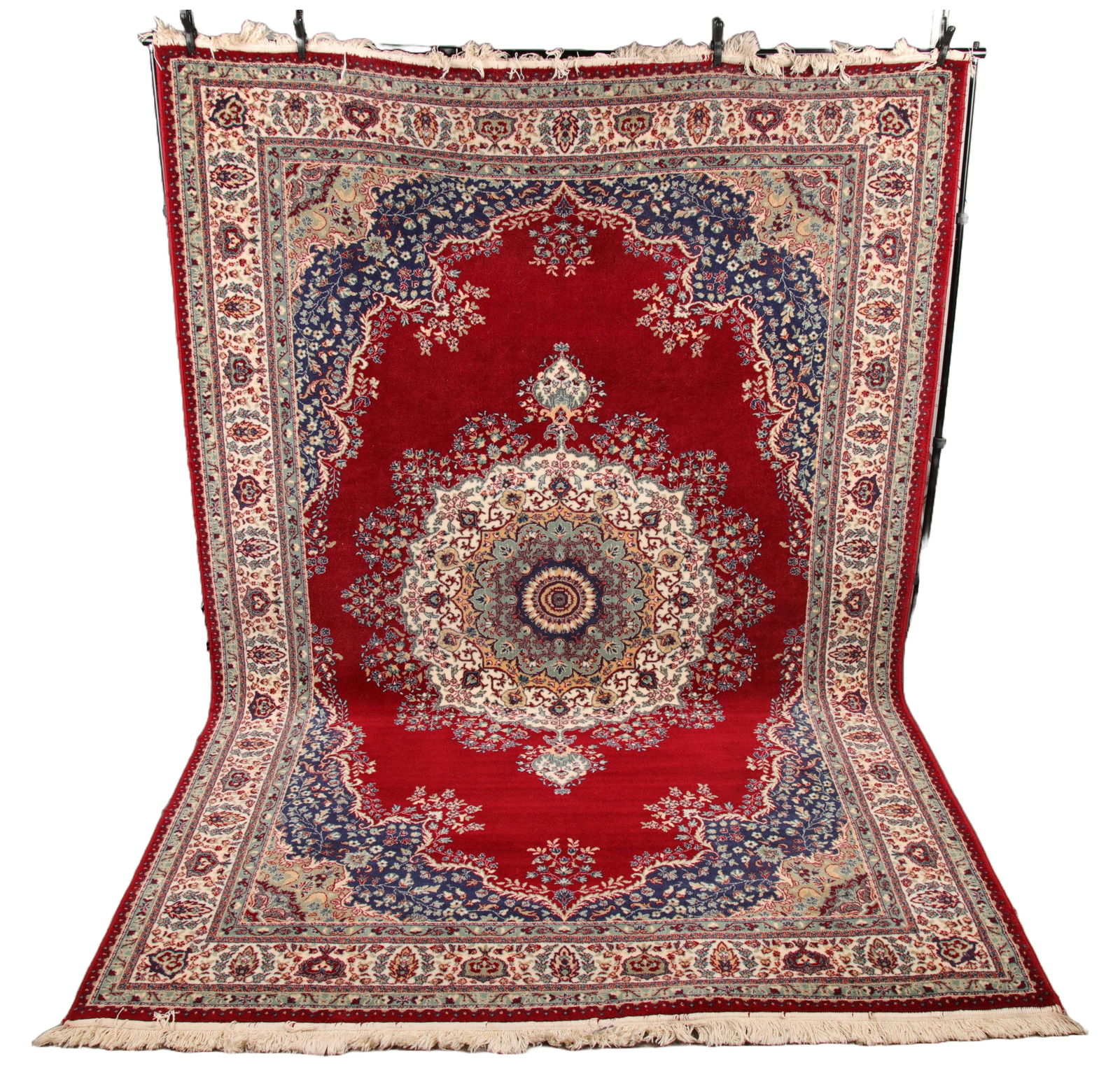 RED PERSIAN CARPET W/ CENTRAL MEDALLION 118" X 79" (1 of 8)