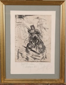 ALEXANDER NICKOLYEVICH STESHENKO "MECHANICS OF FLIGHT" SIGNED ETCHING
