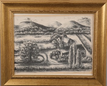 JANE ROGERS (1888 - 1973) 1932 REGIONALIST PENCIL SIGNED LITHOGRAPH