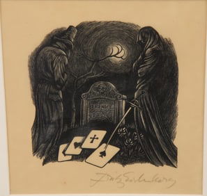 FRITZ EICHENBERG "BERENICE" WOODBLOCK PRINT 1930'S EDGAR ALLAN POE