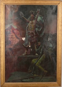 HAROLD HARRINGTON BETTS (1881-1963) NATIVE AMERICAN OIL PAINTING 45" x 32"