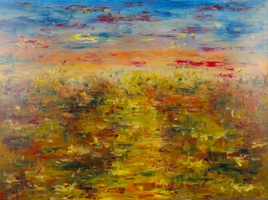 EUGENIA ABRAMSON "EARTH HARMONY" ABSTRACT EXPRESSIONIST PAINTING