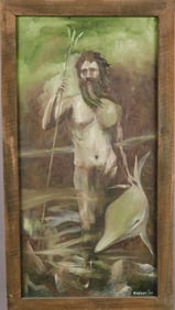 ZIPPERLIN "POSEIDON" OIL / CANVAS PAINTING