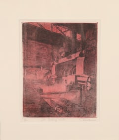 DON SWANN (1889-) "THE ROLLING MILL" SIGNED/# COLOR ETCHING