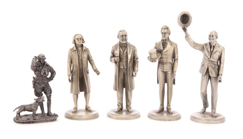 A. PETITTO LANCE FINE PEWTER PRESIDENT SCULPTURES 1970s