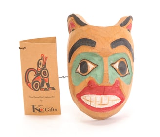 GORAN MISKOVIC PACIFIC NORTHWEST COASTAL INDIAN WOOD CARVED TOTEM MASK