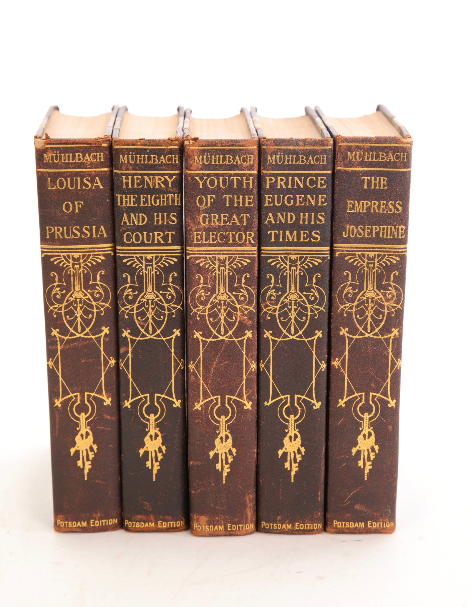 5 MUEHLBACH ANTIQUE LEATHER BOOKS (1 of 14)