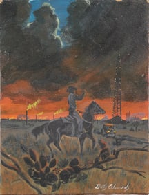 BETTY EDWARDS (1926- ) WESTERN OIL PAINTING